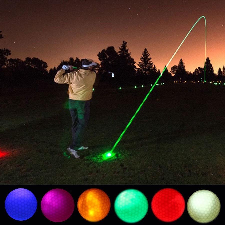 6Pcs Golf Balls Glow In Dark Night Golfing Luminous Fluorescent Golf Ball Light Up Golf Balls LED
