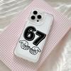 Phone Case For Bold Number 67 Graphic iPhone 17 16 16e 15 14 13 12 11 Mini Pro Max X XR XSMax 8 Air Plus Transparent Back Cover