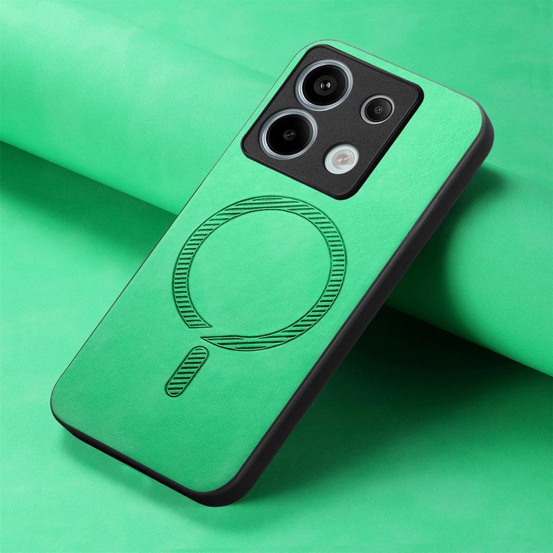 Luksus for Magsafe Magnetisk Deksel for Xiaomi 13t Poco X6 F6 Pro Redmi Note 14 13 Pro K70e 13c PU Lær Støtsikkert TPU Hybrid PC Ensfarvet Deksel
