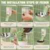 Hanging Automatic Pet Cat Food Feeder with 30oz Bowl and 500ml Water Dispenser Bunny Gravity Feeding Station Waterer Set Feeder