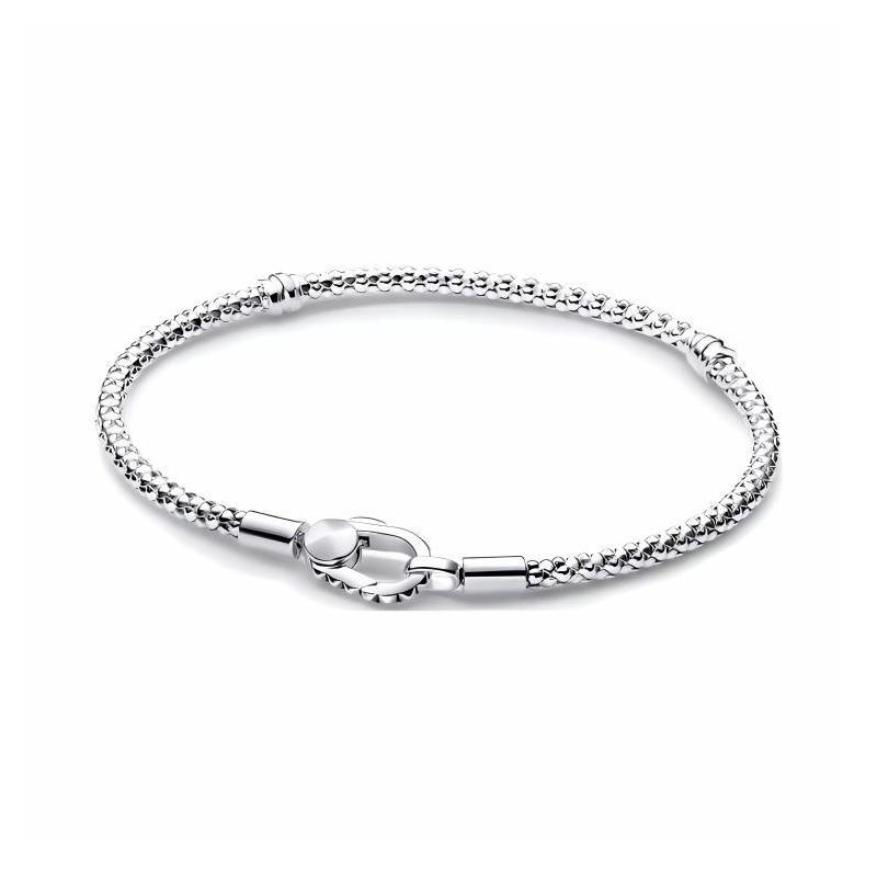 Pandora Solid color design 925 silver bracelet women s silver 593681C00