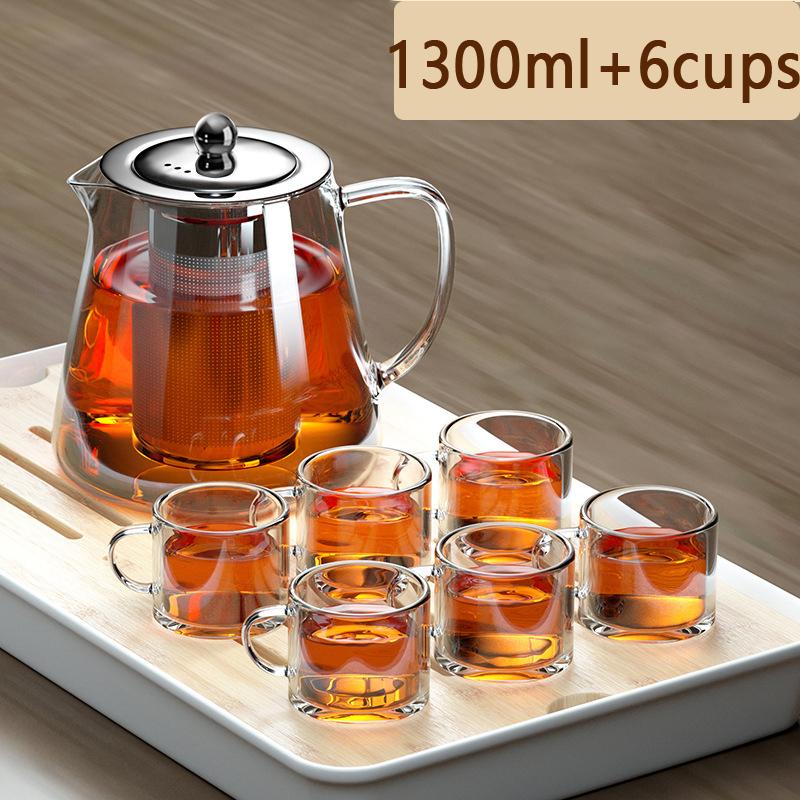 Heat Resistant Glass Teapot with Stainless Steel Tea Strainer High Heat Resistant Infuser Flower Kettle Kung Fu Tea Pots