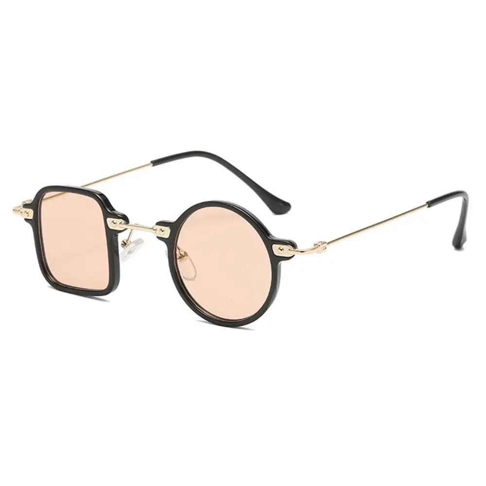 Unique Asymmetrical Square Round Sunglasses Retro UV400 Clear Men Punk Sun Glasses Ocean Lens Shades for Women Men