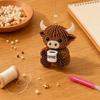DIY Highland Cow Beading Kit Cute 3d Cow Bead Craft Pendant with Colorful Beads