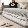 Anti-Scratching Chessboard Plaid Sofa Towel Sofa Cover Cloth Four Seasons Universal Sofa Cushion Sand Straight Row Cover Blanket One-Piece Cushion