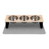 3 Bowls Cat Bowl Stand Iron Frame Elevated Pet Feeder Silicone Cat Bowl Mat Waterproof Anti-slip Pet Feeding Mat for Cats