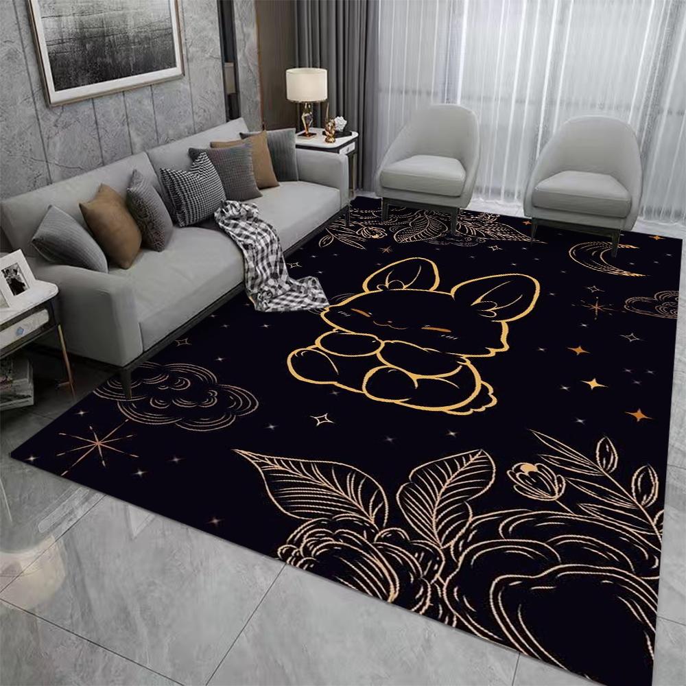 

Disney Black S-titch Rugs Living Room Bedroom Dining Kitchen Office Bathroom Non-Slip Large Carpet Outdoor Rug Home Decor 50X80CM