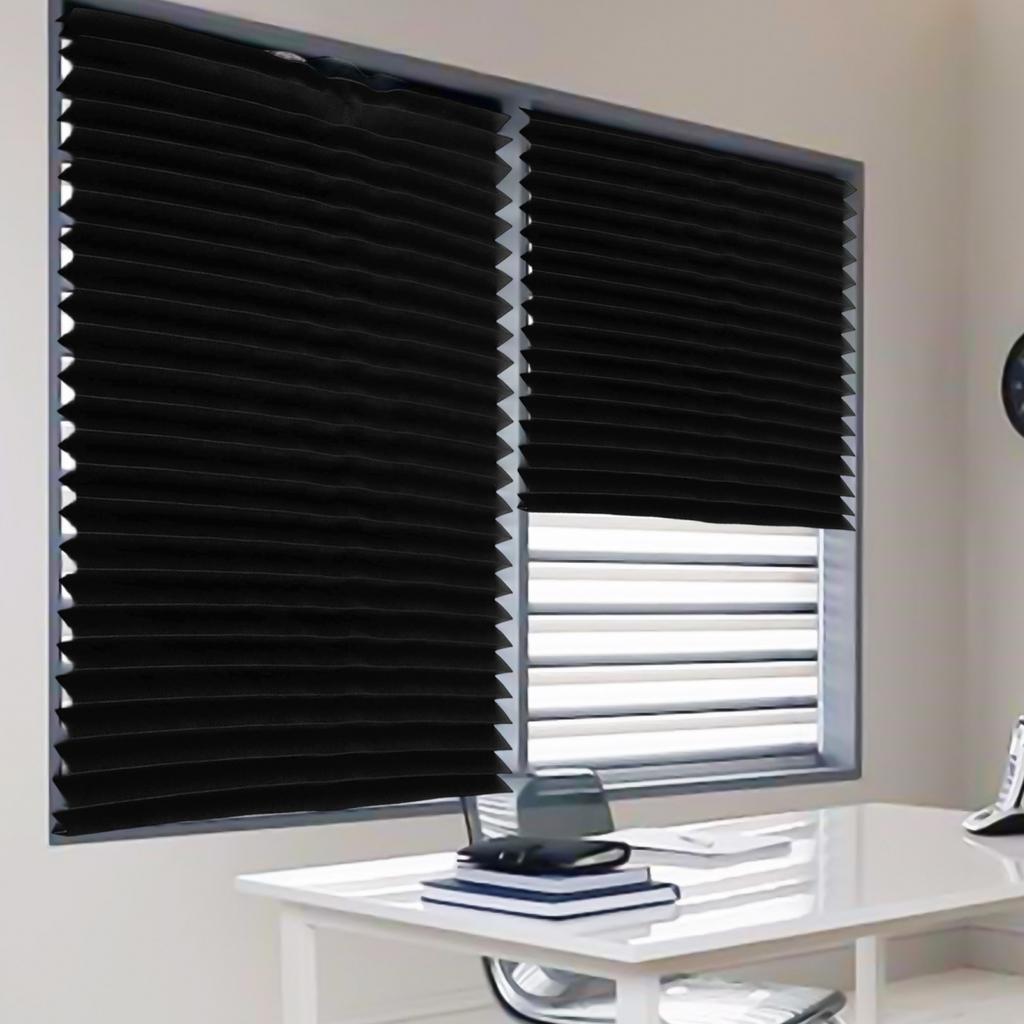 Sleek Black Portable Roller Blinds Easy To Cut and Install Anywhere