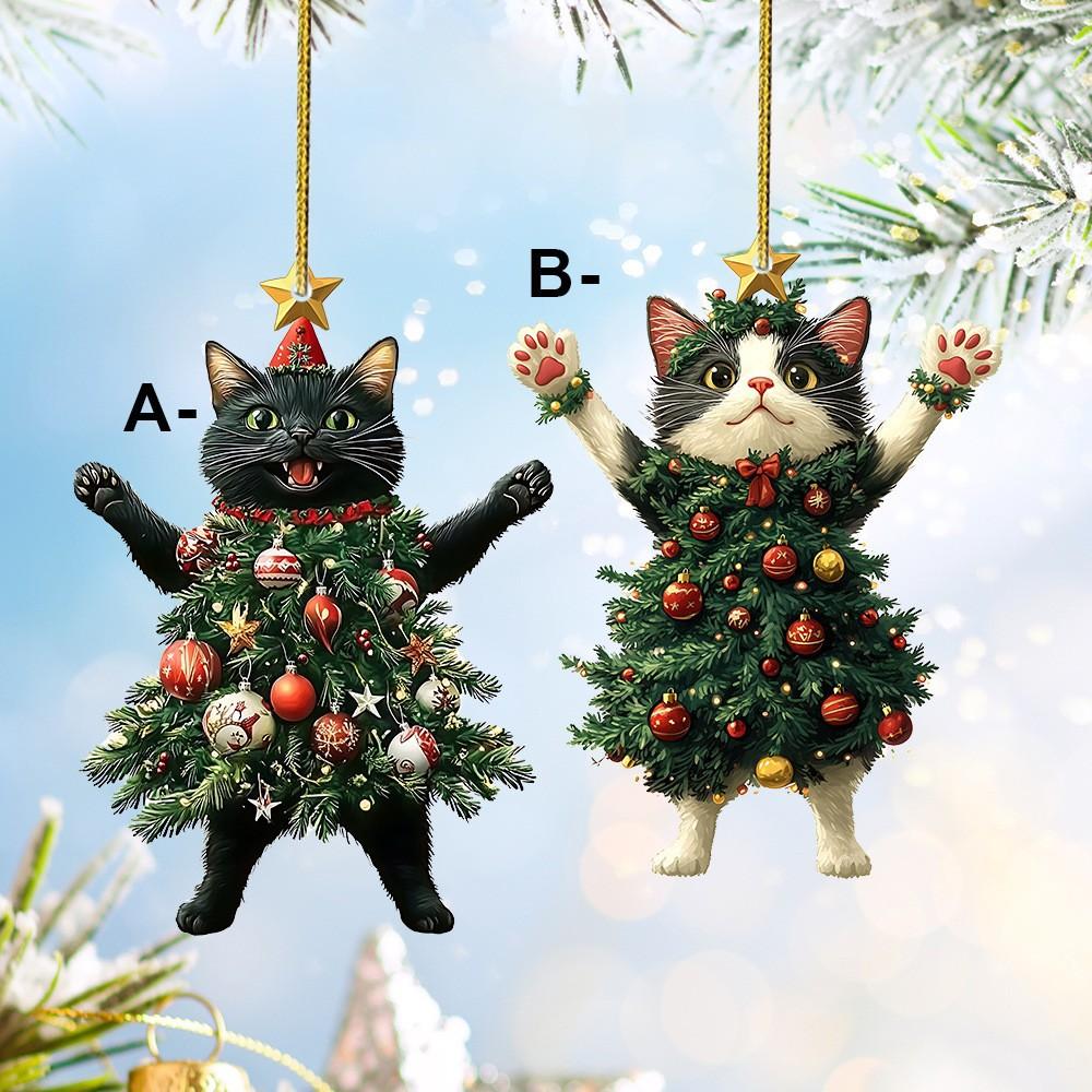 

1/2pcs Cute 2D Acrylic Christmas Tree Decoration Pendant