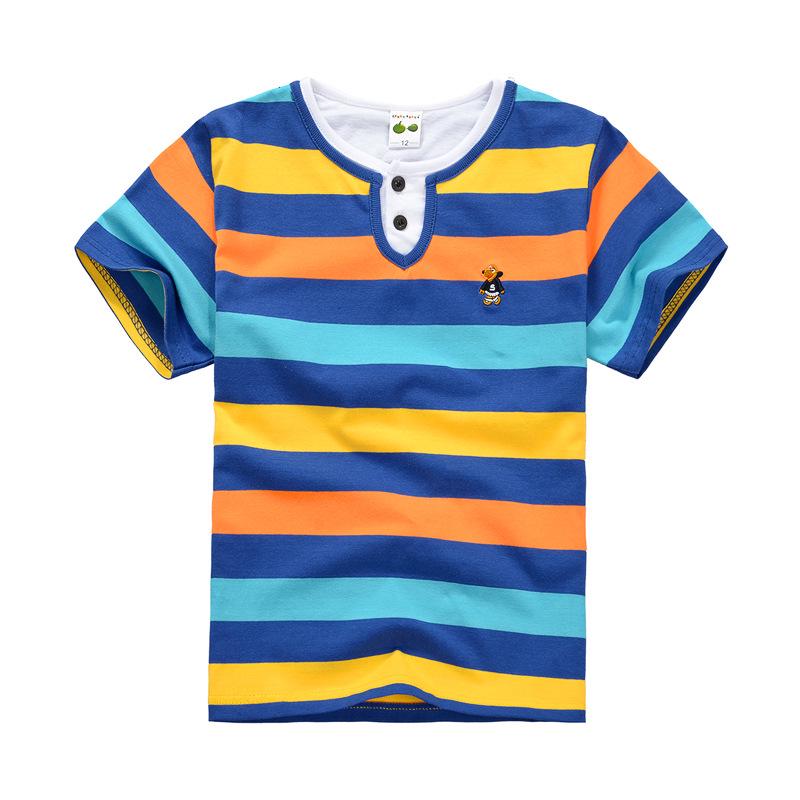 2022 Summer Striped Short-Sleeve T-Shirts for Boys and Girls - One-Piece Baby Clothing