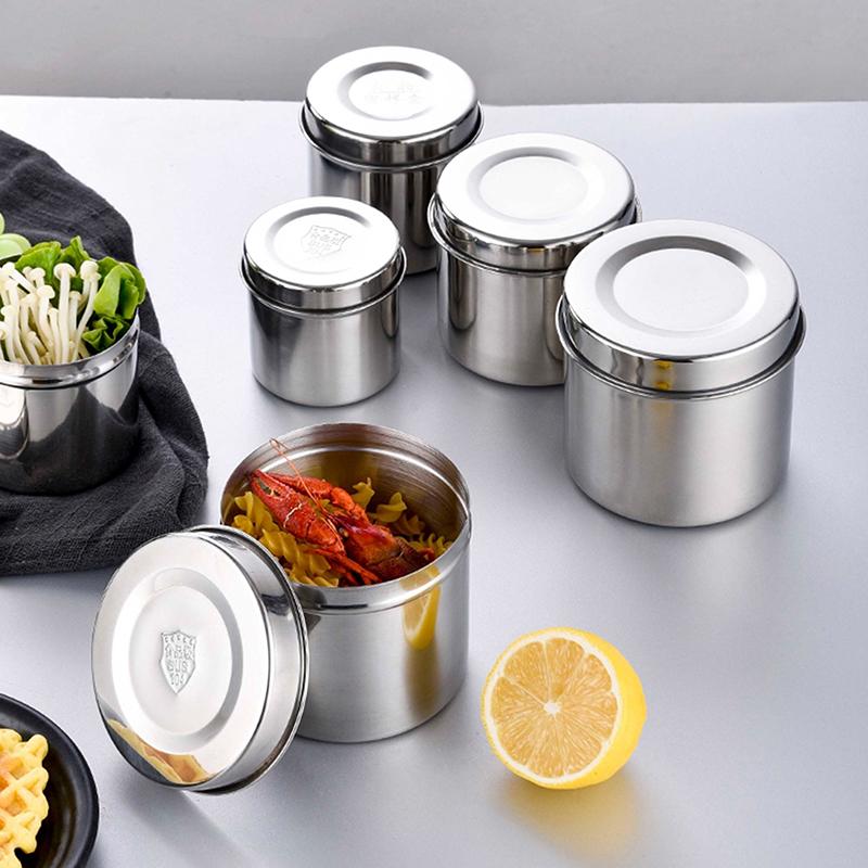 201 Edelstahl Lebensmittelaufbewahrung Versiegelter Teebehälter Kantine Heimorganisator Glas Kleinteilebox Küchenzubehör
