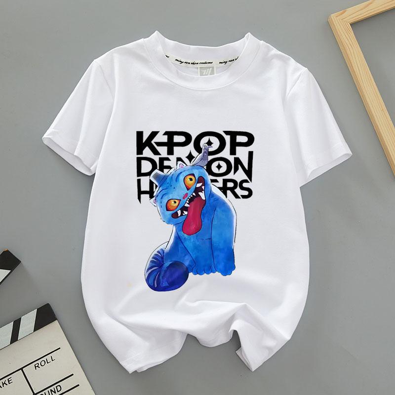 

Kpop Demon Hunter Graphic T Shirts Cute Tiger Print Harajuku Y2k Streetwear Summer Women‘s Casual Breathable Short Sleeve Tops L