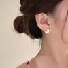 Niedliche koreanische Ohrringe Herz Bling Zirkon Vintage Dunkelgrün Vielseitiger goldfarbener Ohrring für Damen Mode Zirkon 2024 Neu Geschenk