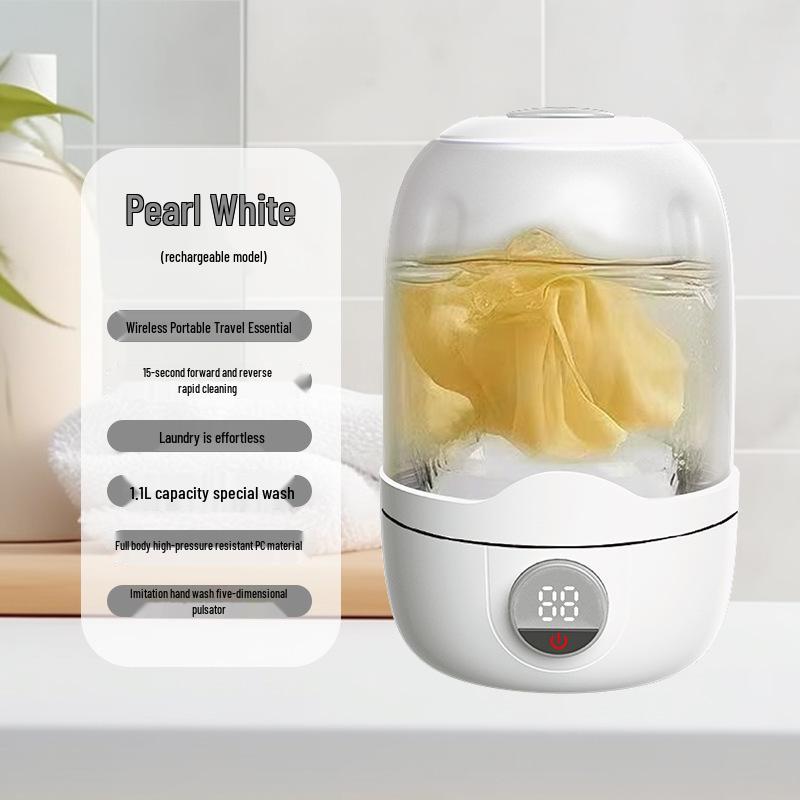 

Compact Wireless Underwear & Sock Washing Machine - Portable, No Installation, Mini Separate Bucket N/A білий