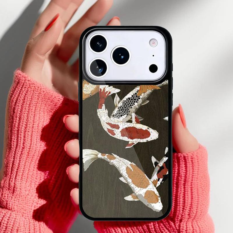 Koi Carp Fish Phone Case for iPhone 17 16 15 14 13 Pro Max Back Cover for 12 11 Pro Coque