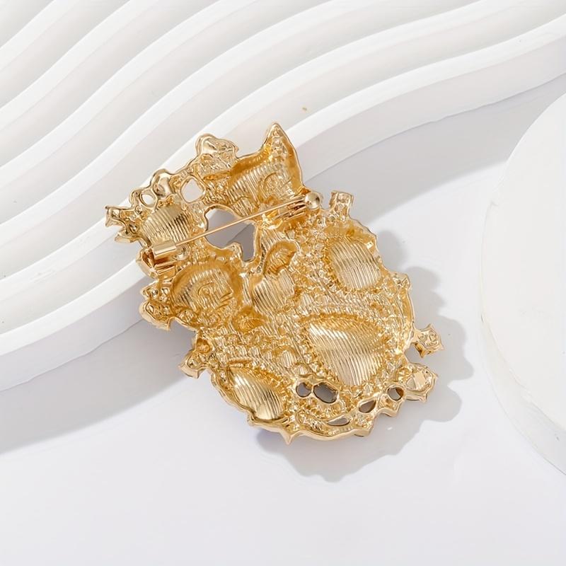 Vintage Baroque Jewelry Brooch Set With Double Cat Design Women Elegant Rhinestone Embellishments Perfect Daily Wear Or Gifting
