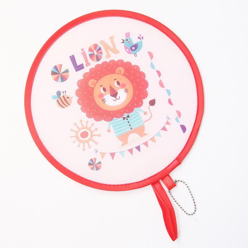 Mini Cartoon Folding Fan: Japanese Round Handheld Portable Fan for Students