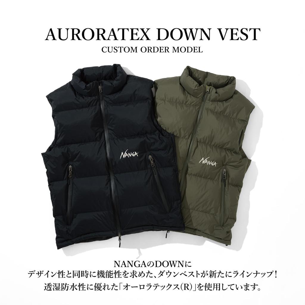 NANGA AURORATEX DOWN VEST Custom-Made (L, BLACK)