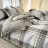 Plaid Striped Bed Sheet Quilt Cover Twill Thickened Quilt Cover Bedding Quilt Cover Three-piece Bed Sheet Set