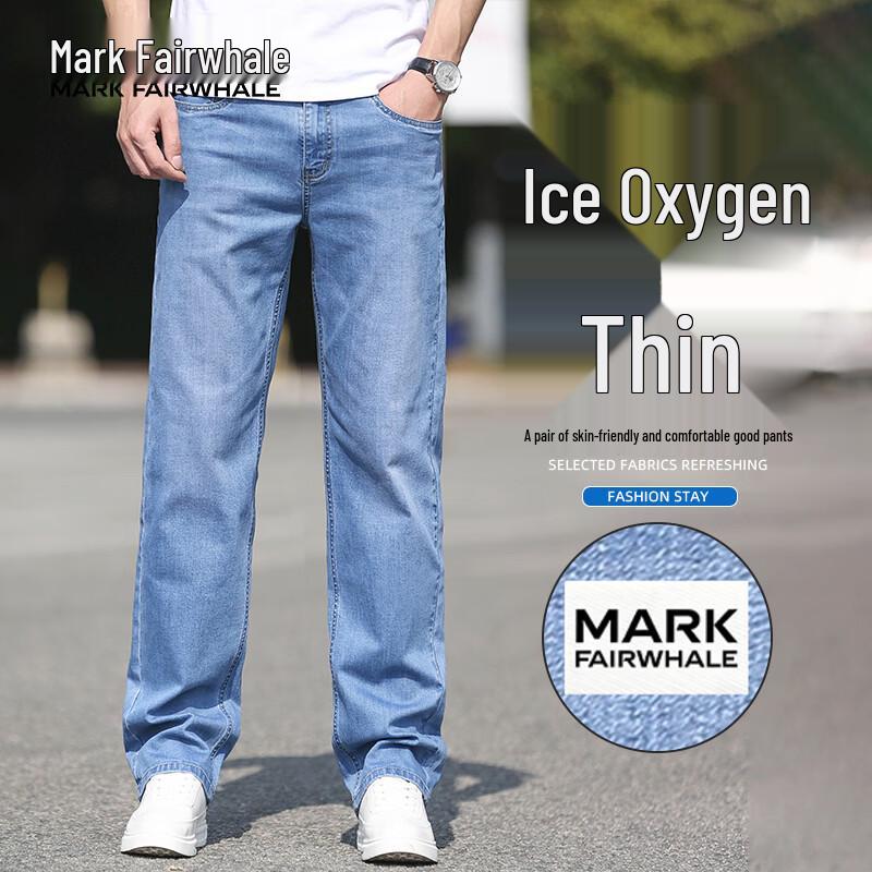 MARK FAIRWHALE Men's Summer Breathable Straight Fit Jeans