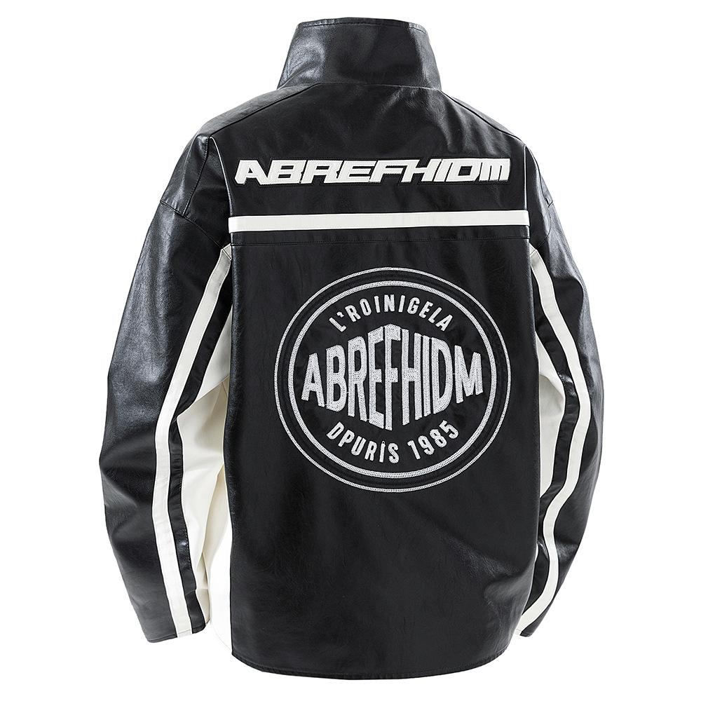 Manteau pour homme Nouvelle Veste de moto brodée pour homme Beau pour homme Veste en cuir décontractée printemps et automne Haut