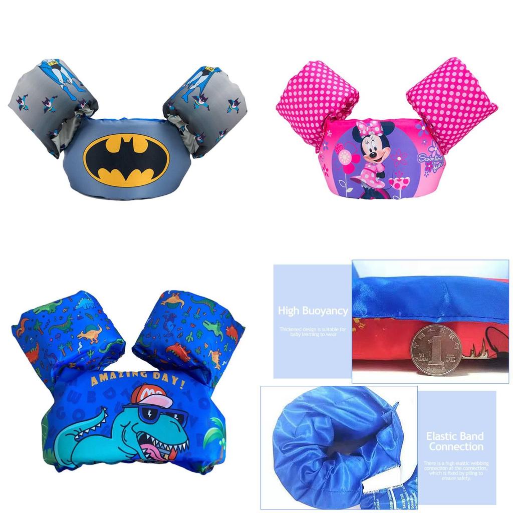 Chaleco Salvavidas Infantil para Niños, Brazaletes Flotadores para Bebés, Chaleco Flotador, Ayuda de Flotabilidad, Flotadores Tubulares para Niños Pequeños, Material Seguro y Fiable, Talla de Pecho Ajustable, Diseño de Dibujos Animados