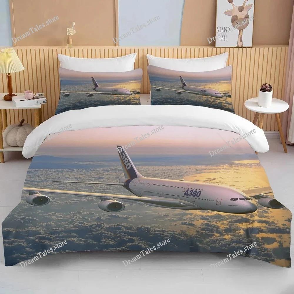 Fashion 3D Printed Airplane Plane Bedding Set Cartoon Duvet Covers with Pillowcases Soft Bedclothes Custom Bed Linen Drop Ship