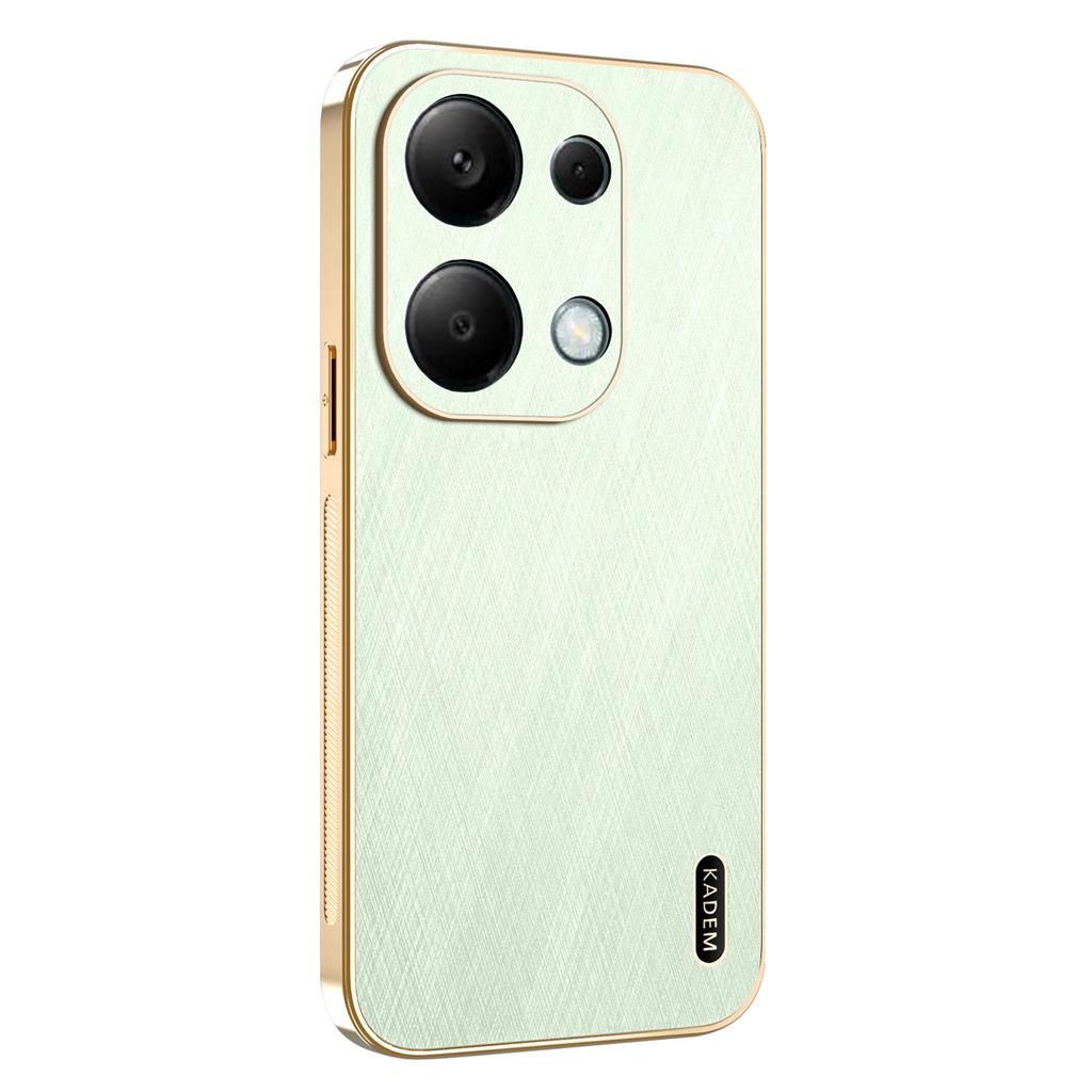 KADEM Phone Case For Xiaomi Redmi Note 13 Pro 4G/Note 14S 4G/Poco M6 Pro 4G,Electroplating Silk Texture PU+TPU Back Cover