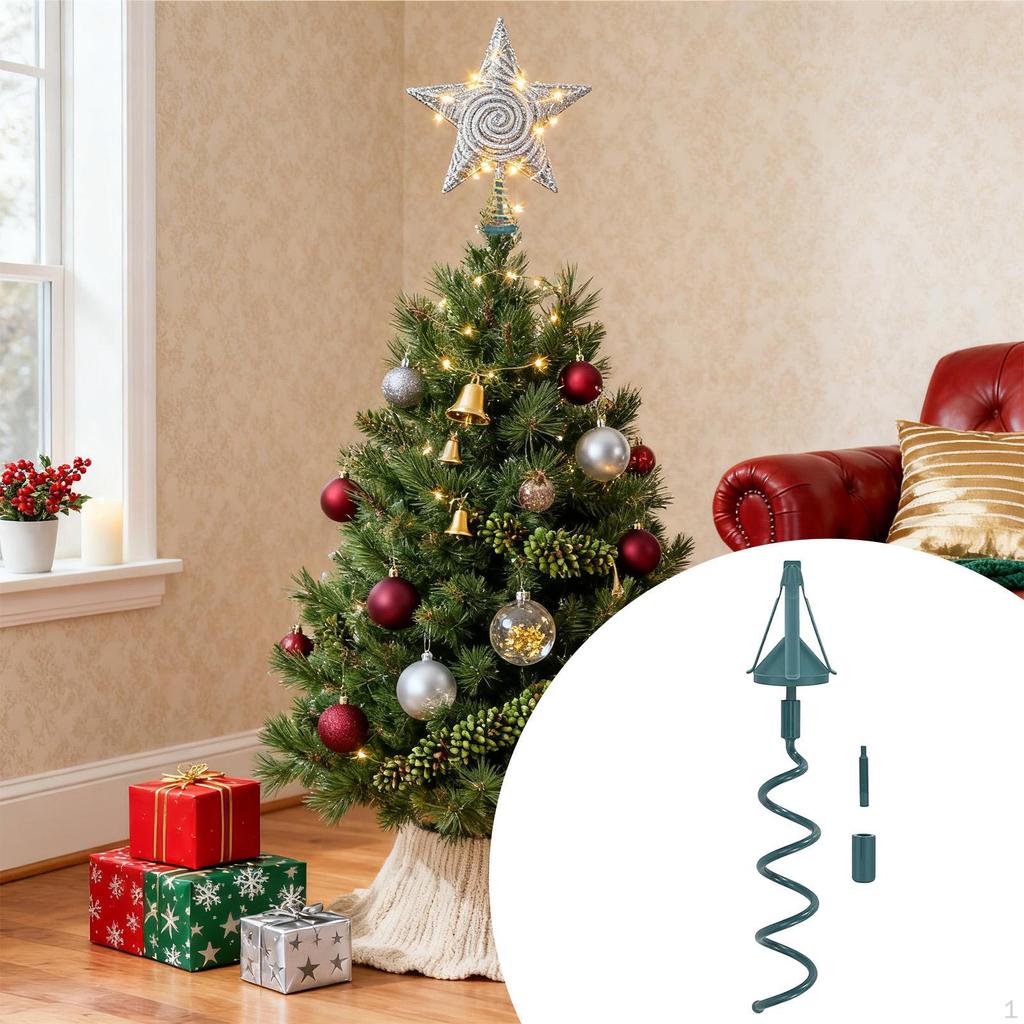 Uchwyt na czub choinki, Podpora, Łatwa instalacja, Stabilizowanie ozdób na czubku drzewka z