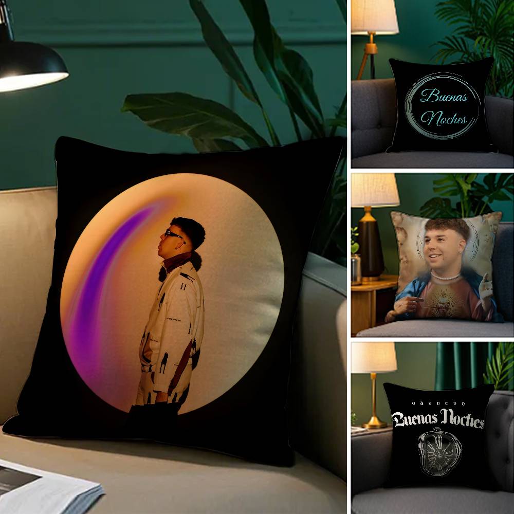 Buenas Noches Q-quevedo-MT Singer Pillow Case Comfort Sofa Bed Silky Elegant Invisible Zipper Decorative Cushion Cover