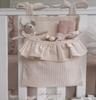 Lovely Line Crib Organizer with Lace Ruffle - Light Beige