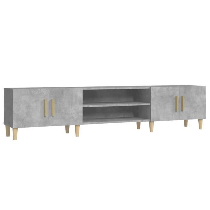 VidaXL Meuble TV gris béton 180x31,5x40 cm bois d'ingénierie 816260