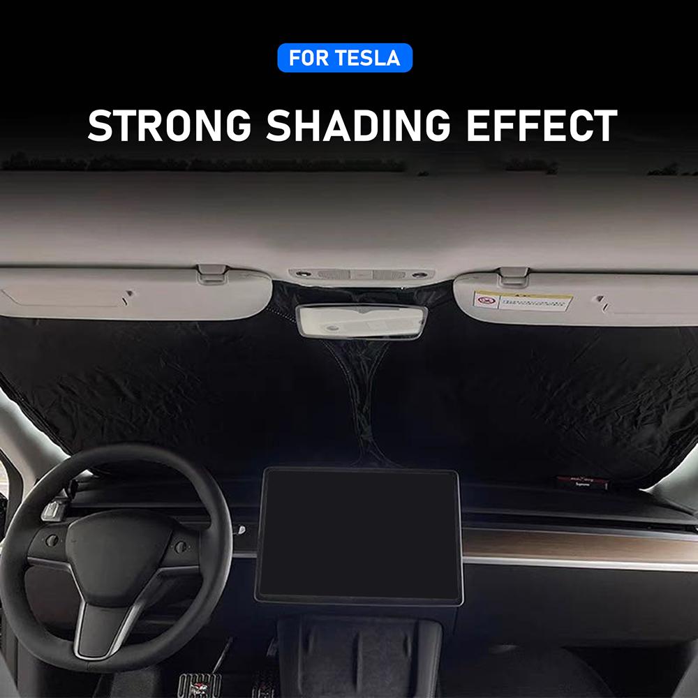 AEQTV1 For Tesla Model Y 3 2016-2022 2023 2024 Car Sun Shade Front Window Shade Cover Visor Windshield Sunshade Model 3 Y Accessories