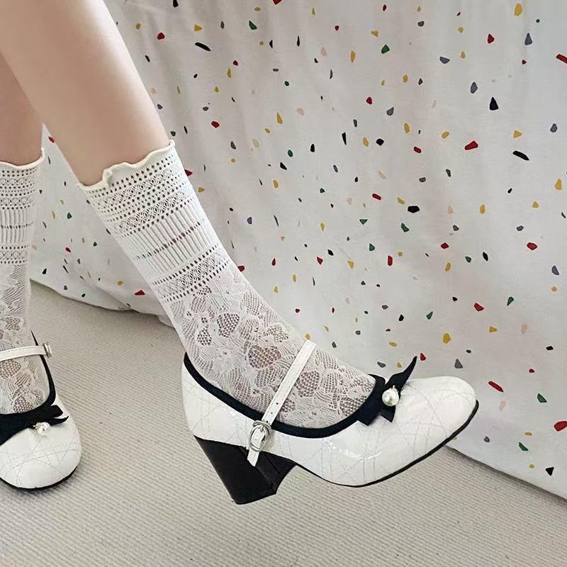 French Chic Chunky Heel Mary Janes with Bow - Spring 2025 Collection