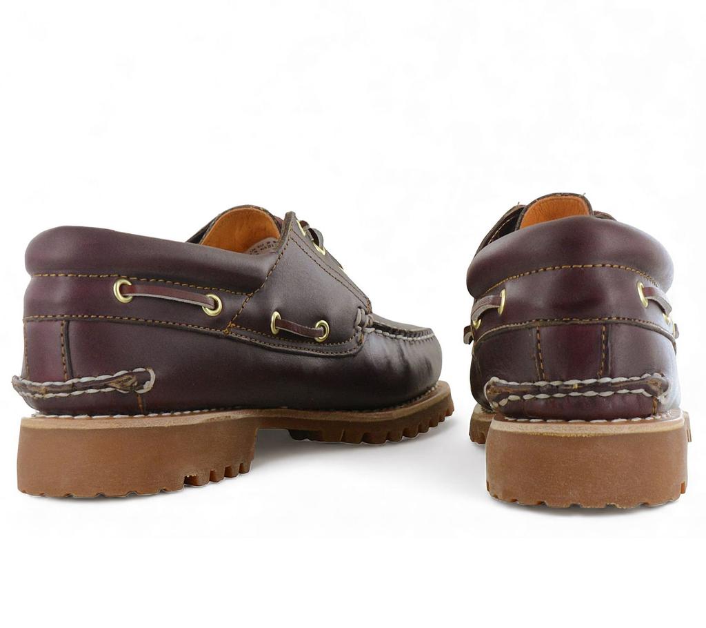 Timberland Authentieke 3-Eye Lug - handgestikte bootsschoen voor heren in bordeauxrood leer Schoenen TB050009-648 ORIGINEEL