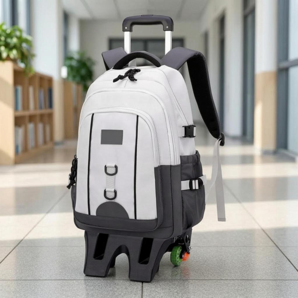 Wheeled School Bag Large Capacity Backpack Trolley Spacious