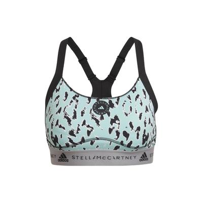 Stella McCartney X  Training Printed Medium Support Sports Bra Women Underwear Mint-Green Black HB6069