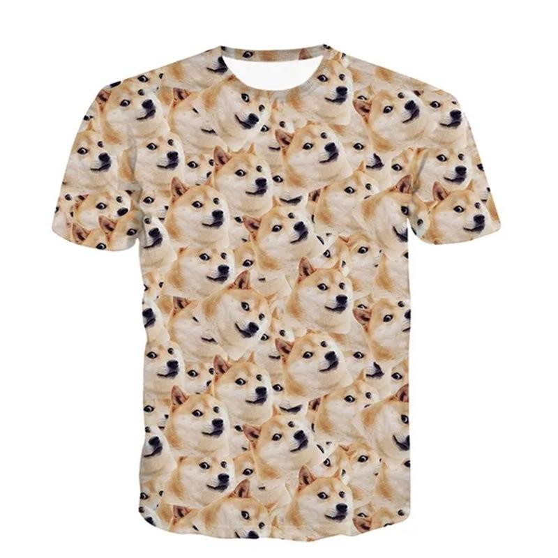 Funny Dog Emoji T-shirt 3D Printed Dog Graphic T-shirt Men's Clothing Dog Fan T-shirt