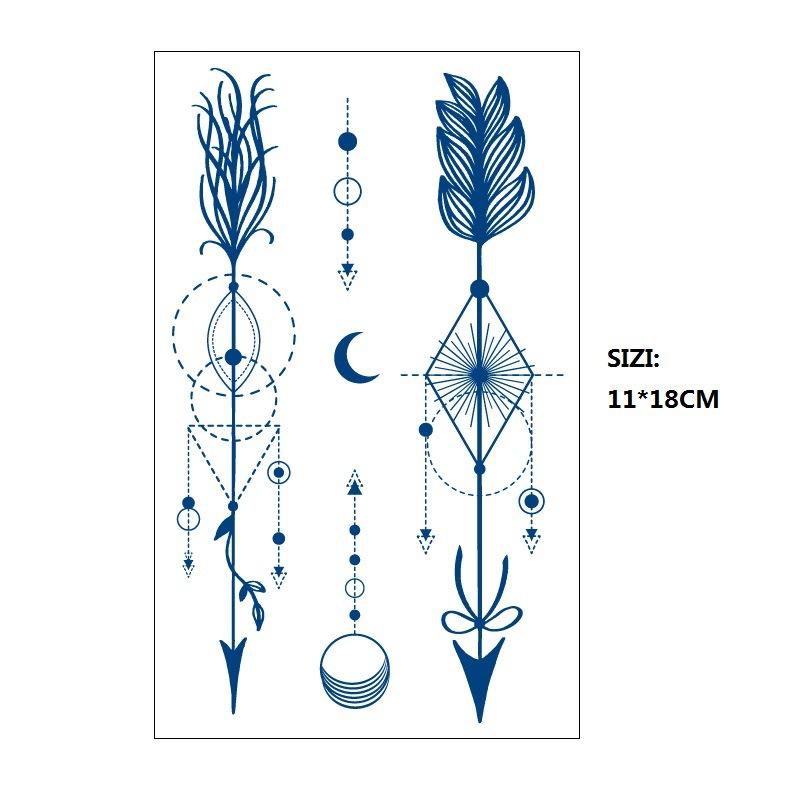 Emmy Naklejka Tatuaż Ziołowy Stopniowa Zmiana Geometryczny Gwieździste Niebo Łańcuch z Gwiazd Trwały Nieodblaskowy Naklejka Transferowa Wodna