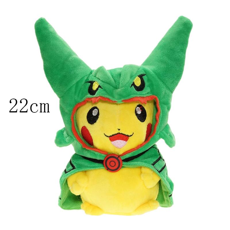 Pikachu Cosplay Cos Eevee Plush Toys Pikachu Peluche Garchomp Tyranitar Lucario Rayquaza Morpeko Gengar Plushies Stuffed Doll