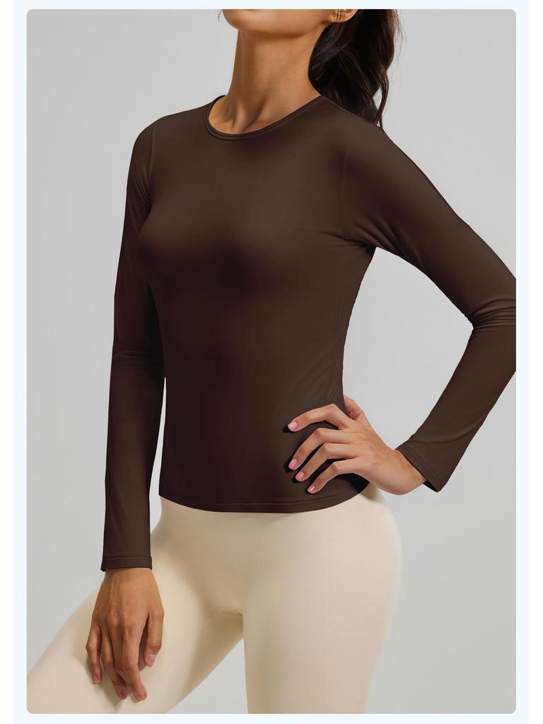 Damen Slim-Fit Langarm-Top für Yoga und Laufen