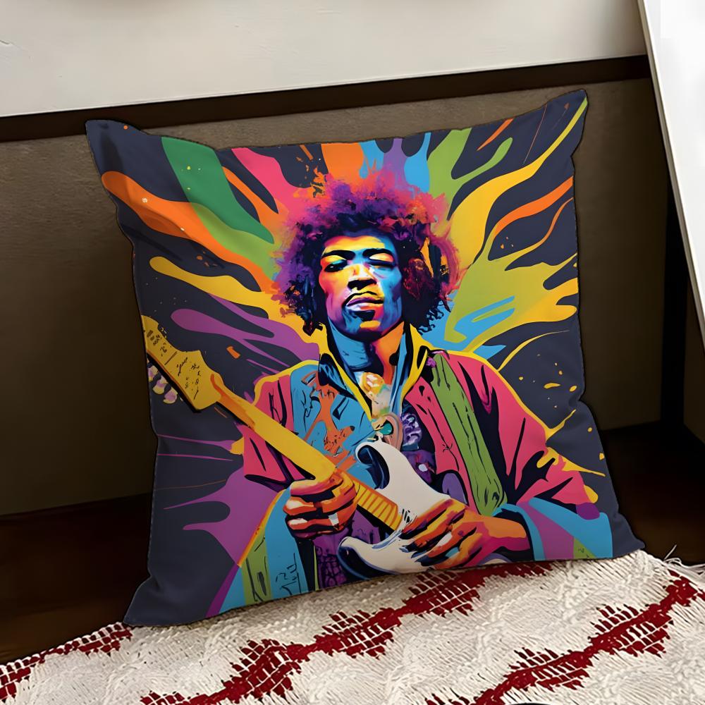 Singer JJimi Hendrix Cushion Cover Reversible Soft Durable Pillow Cover Home  Car MultiScene Use for Daily Comfort