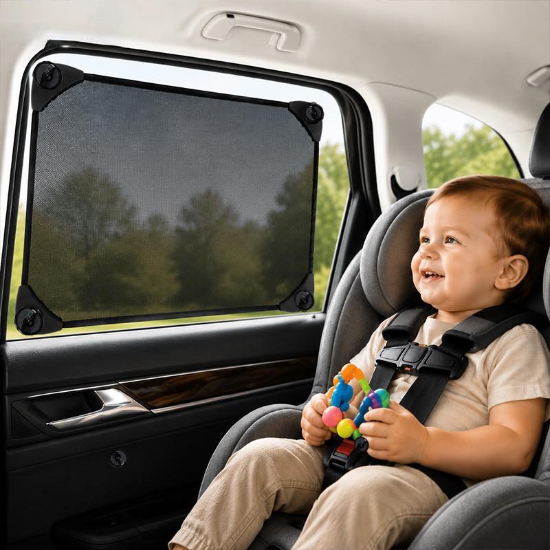 Car Side Window Sun Shade With Suction Cup Universal Retractable Sunshade Baby Safety UV Protection