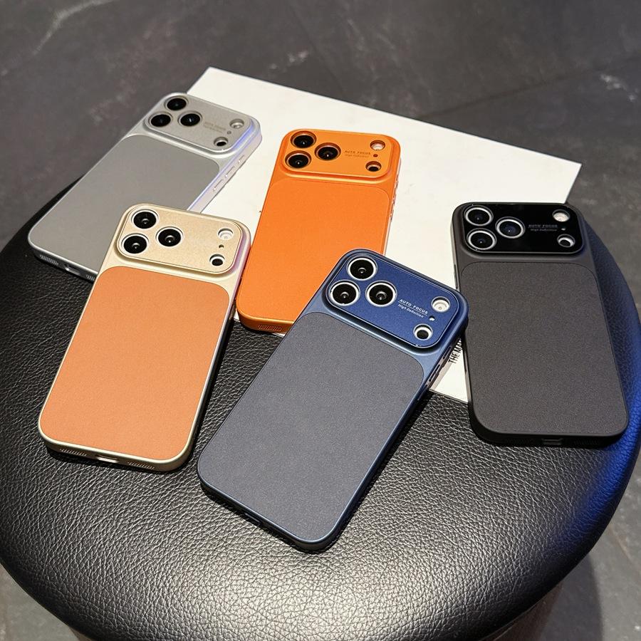 Case for iPhone 17 Pro Max Case Full Camera Protection Ultra Thin PU Leather Big Window Phone Case Minimalist Design for iPhone 16 15 14 13 12 11