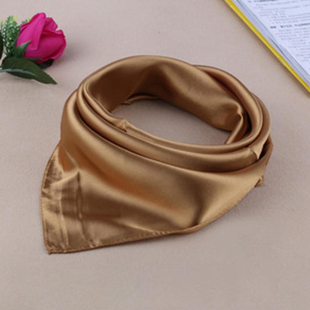 Women Fashion Solid Color Soft Silk Square Scarf Bandana Neckerchief Head Neck Wrap Scarves