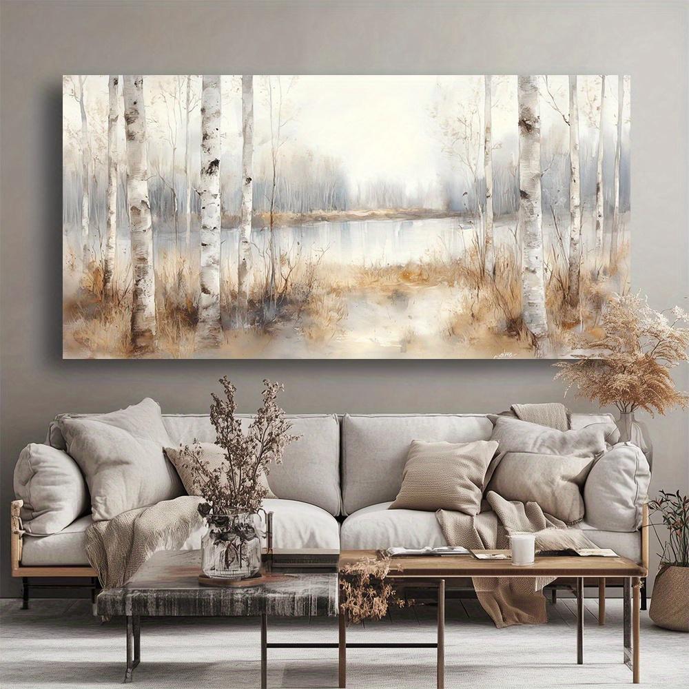 

Canvas Wall Art Birch Landscape Picture Living Room Office Bedroom Decor High Quality Print on Canvas 20x40cm No Framed