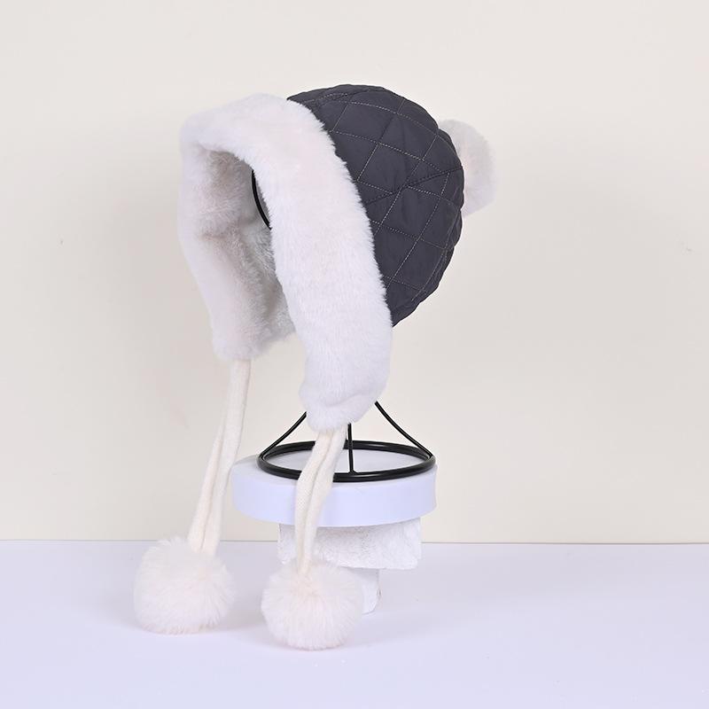 Fox Ears Female Winter Thickened Warm Ear Cap Cycling Skiing Cold-proof Pullover Big Brim