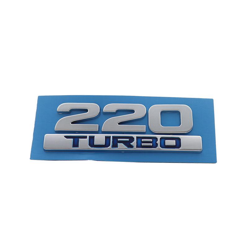 3D Premium TURBO 220 TURBO for Car Fender Trunk Rear Bonnet Decal Emblem Badge Sticker Accessories