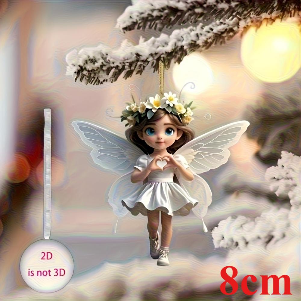 Beautiful Butterfly Fairy, 2D Flat Acrylic, Pendant, Suitable for Keychain, Backpack, Christmas, Halloween