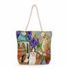 Flower Cat Print Thick Rope Single-shoulder Beach Bag 7269 CLE